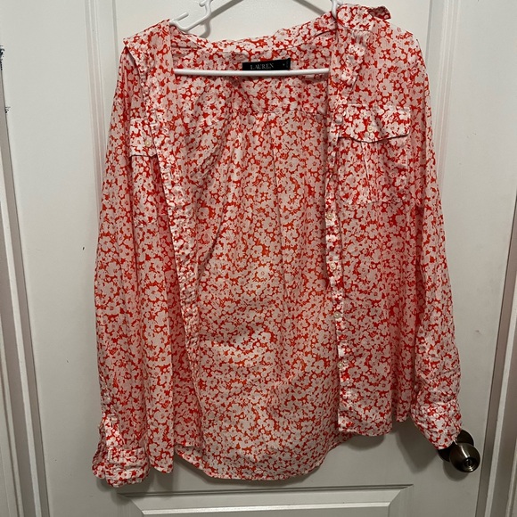 Lauren Ralph Lauren Floral Button Down Shirt Size Medium - Picture 3 of 8